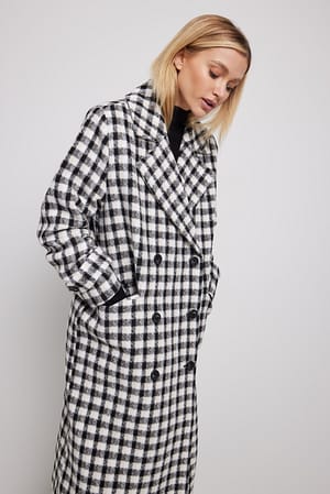 Checked Checked Straight Coat