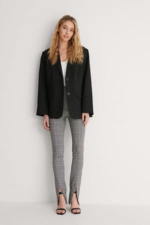 Checkered Geruite broek met split voor