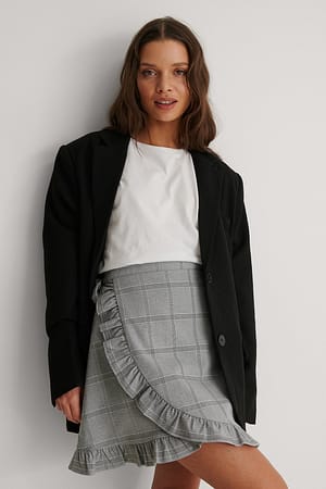Checkered Checkered Wrap Mini Skirt
