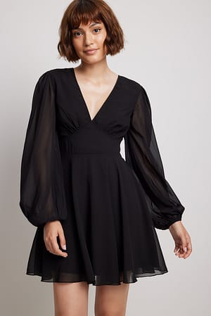 Black Mini-jurk van chiffon