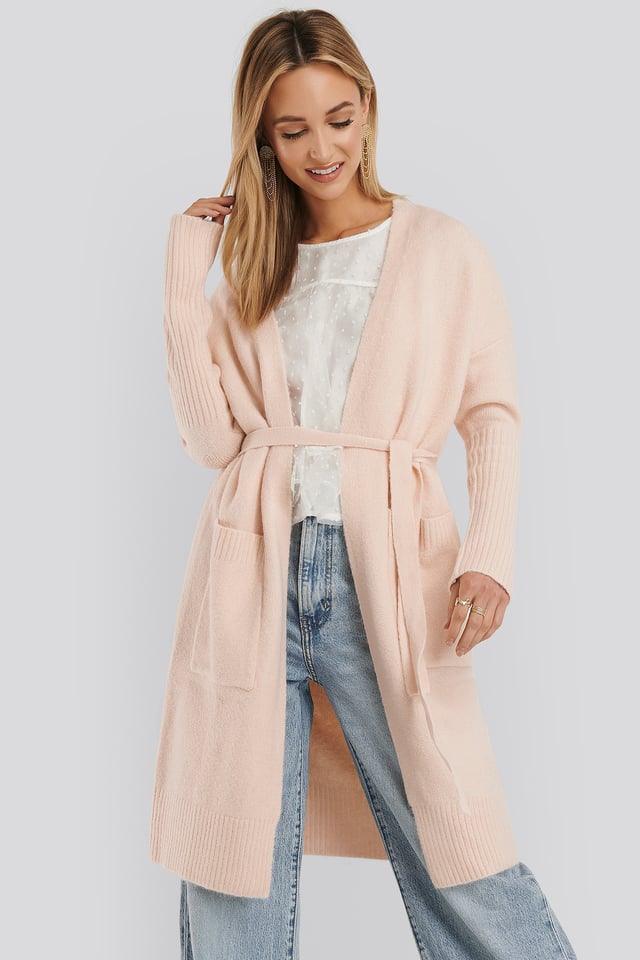 Chunky Knit Long Cardigan Toasted Almond