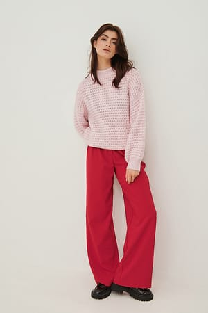 Opportune Moment Red Wide Leg Trouser Pants