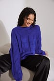 Blue Chunky Knitted Sweater