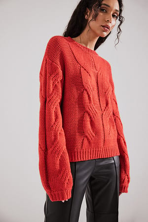 Red Chunky Knitted Sweater