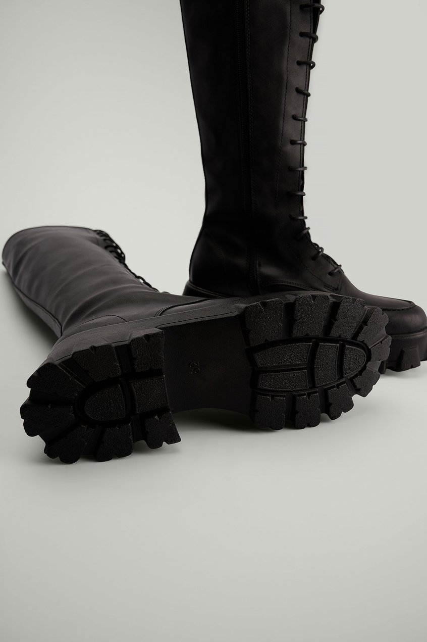 Chaussures Bottes genoux | Bottes à lacets épaisses - DN21161
