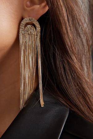 Gold Chunky Oval Chain Earrings