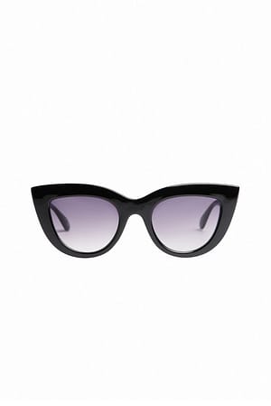 Black Masywne spiczaste okulary w kształcie kocich oczu