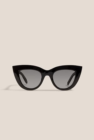 Black Chunky Pointy Cat Eye Sunglasses