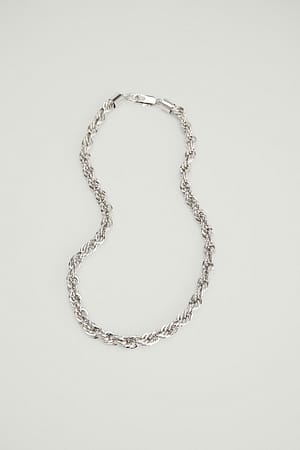 Silver Recycled Chunky Rope Chain Necklace