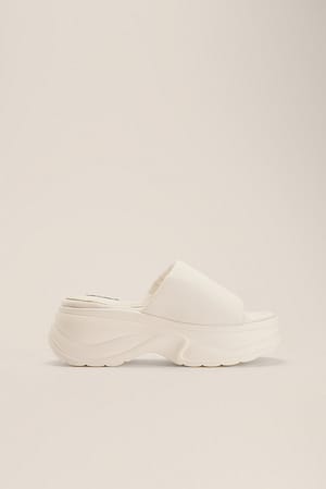 White NA-KD Shoes Sandales à semelle épaisse