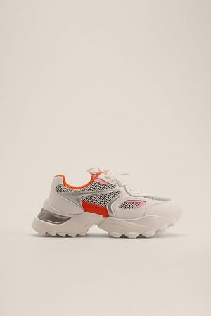 Pink/Orange Sneakers met meshdetail