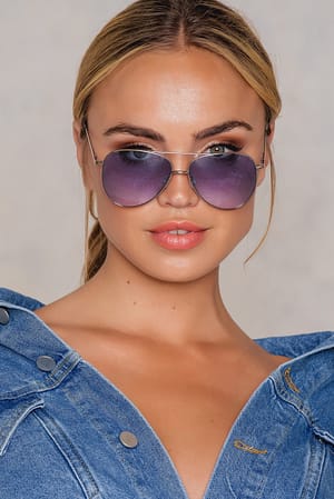 Lilac NA-KD Accessories Colored Pilot Sunglasses
