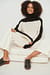 Colour Block High Neck Fine Knitted Sweater