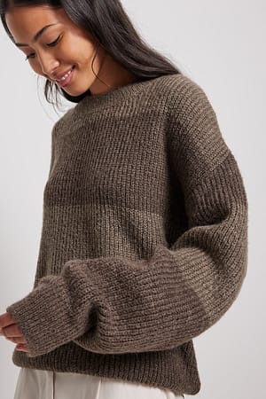 Brown combo Pull en maille à rayures colorées