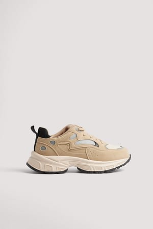 Beige Contrast Detail Trainers