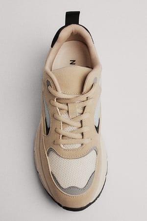 Beige Contrast Detail Trainers