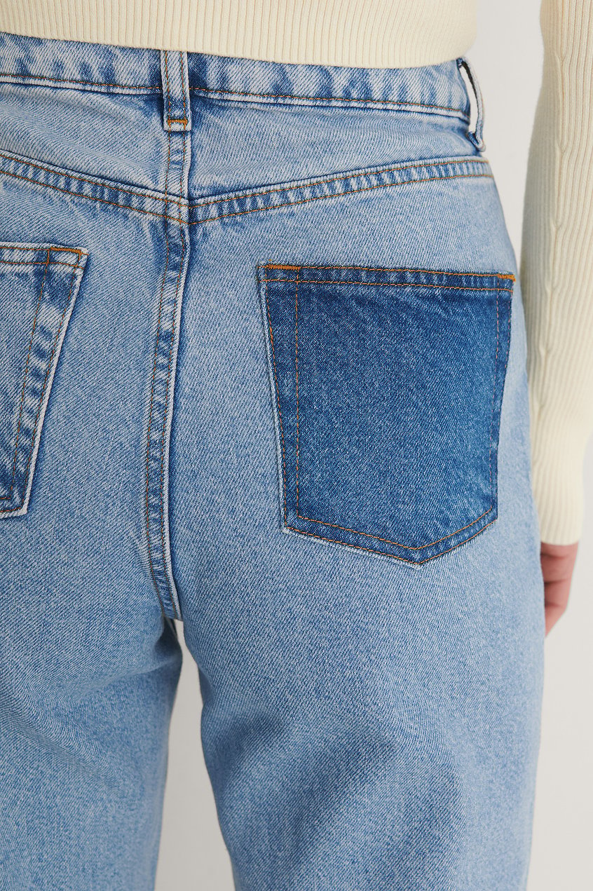 Jeans Reborn Collection | Jeans mit hoher Taille und Kontrast-Tasche - JC75540