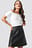 Contrast Seam A-line Pu Skirt