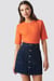 Contrast Stitch Button Up Mini Skirt