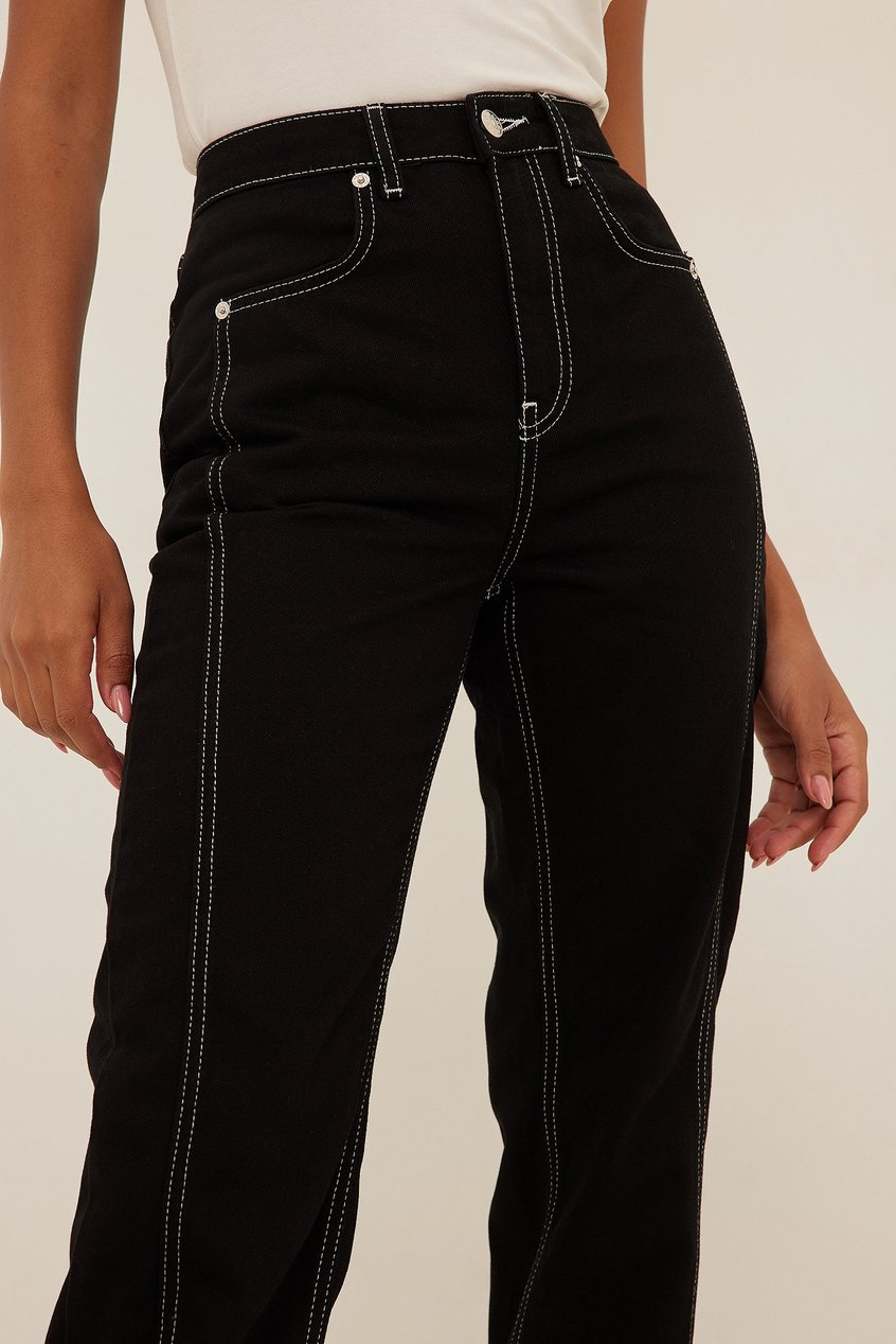 Jeans High Waisted Jeans | Jeans mit Kontrastnähten - JV80321