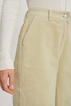 Corduroy Trousers Beige | NA-KD