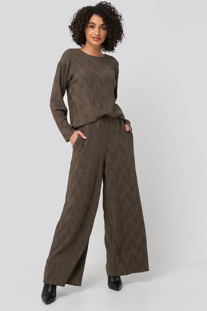 Pantalons Trousers | Creased Effect Loose Fit Pants - FQ12283