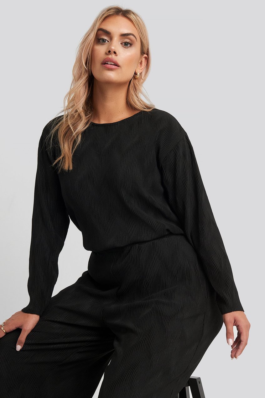 Oberteile Tops | Creased Effect Round Neck Top - GJ50881
