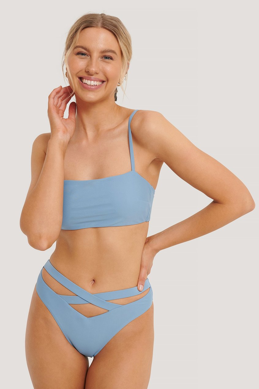 Schwimm & Strandbekleidung Bikini Unterteile | Criss Cross Maxi Hohe Taille Bikini-Höschen - PB72692