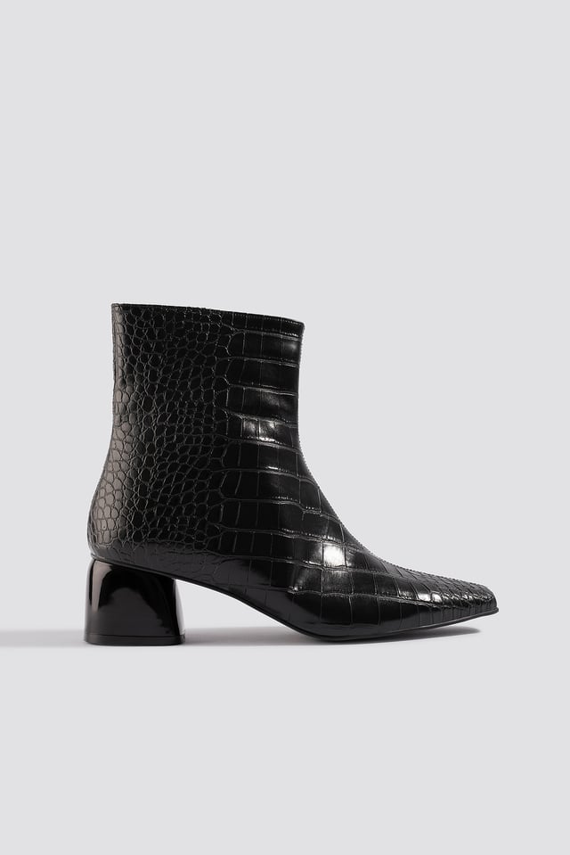 Croco Basic Boots Black