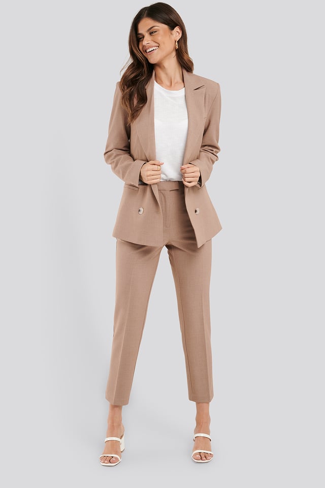 Cropped Suit Pants Terracotta