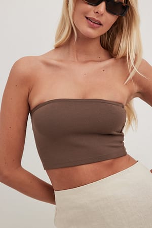 Brown Cropped Tube Top