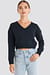 Cropped V-neck Knitted Sweater