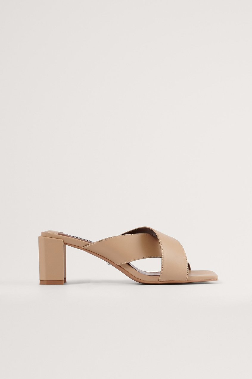 Zapatos Heeled Sandals | Crossed Leather Mules - LW38529