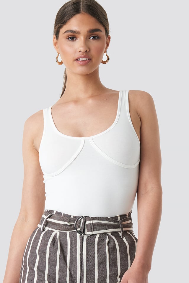 Cup Detail Singlet Offwhite