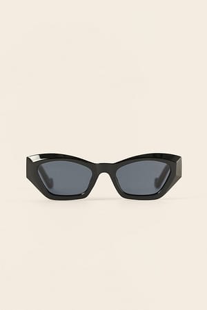 Black Zakrzywione Okulary Typu „Kocie Oczy”