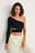 Cut Out One Shoulder Knitted Top