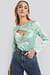 Cut Out Satin Long Sleeve Top