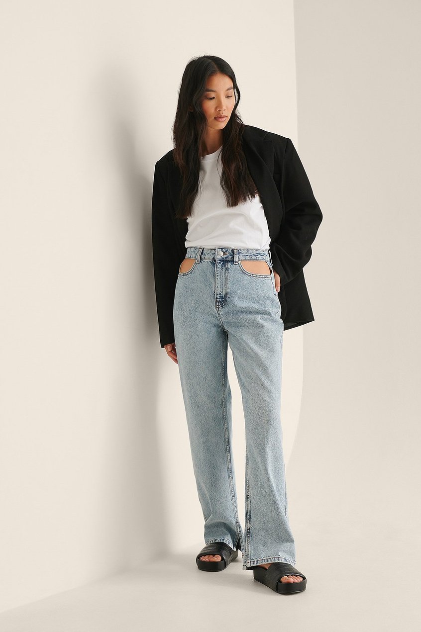 Jeans High Waisted Jeans | Cut-Out-Jeans mit Seitenschlitz - OH48194