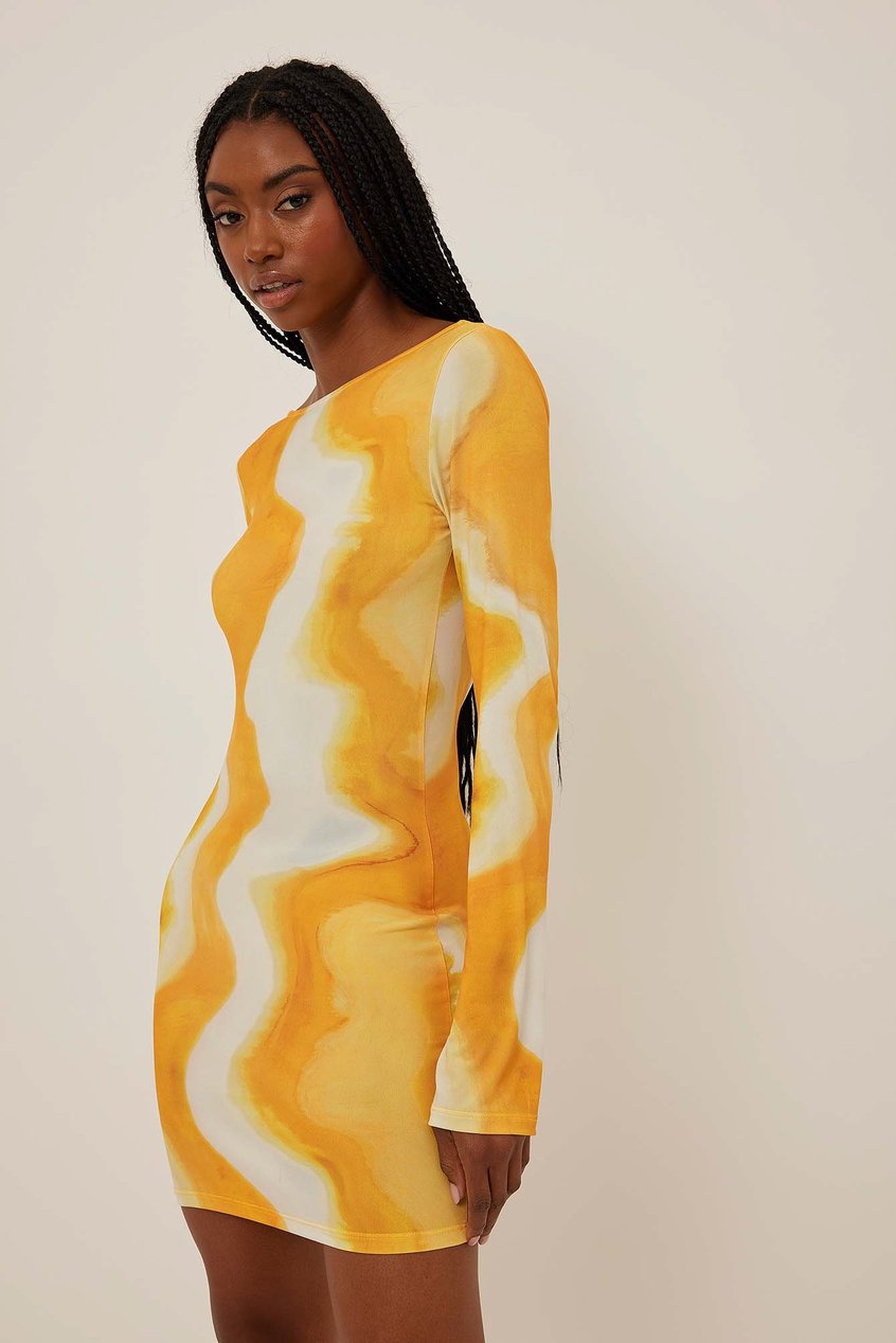 Kleider Print Kleid | Kleid mit tiefem Rücken - BN50045