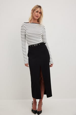 Deep Back Stripe Top Outfit