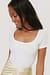Deep Roundneck Short Sleeve Ribbed Top