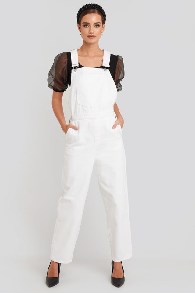 Denim Dungarees White Wash