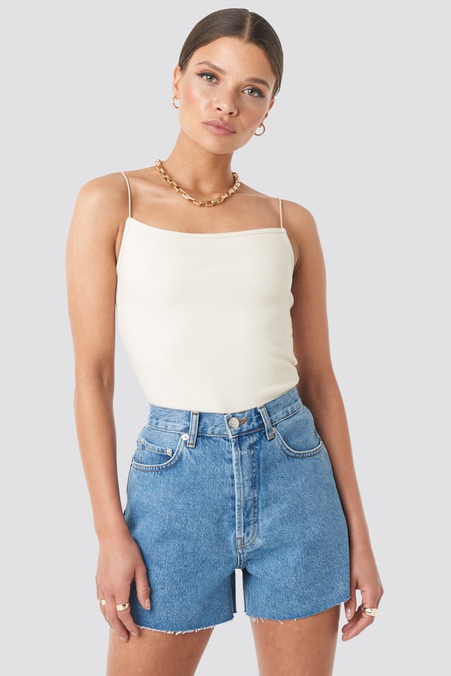 Denim High Waist Shorts Mid Blue