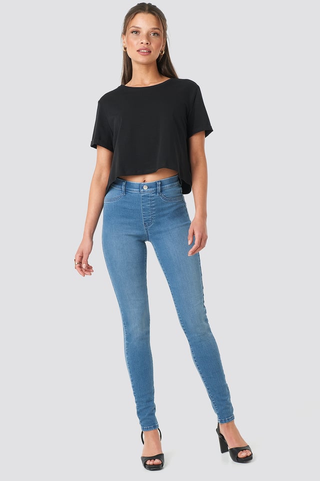 Denim Leggings Mid Blue