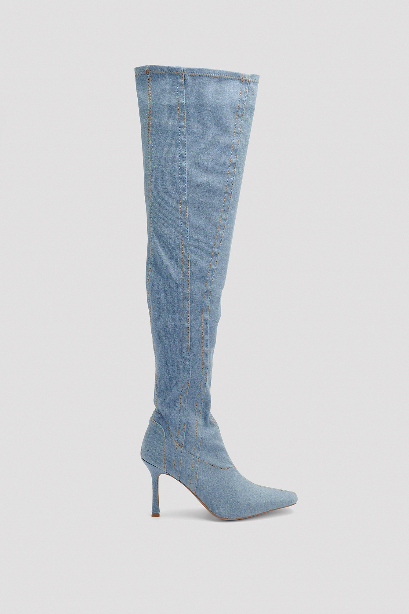 Denim Overknee Boots Blauw | NA-KD