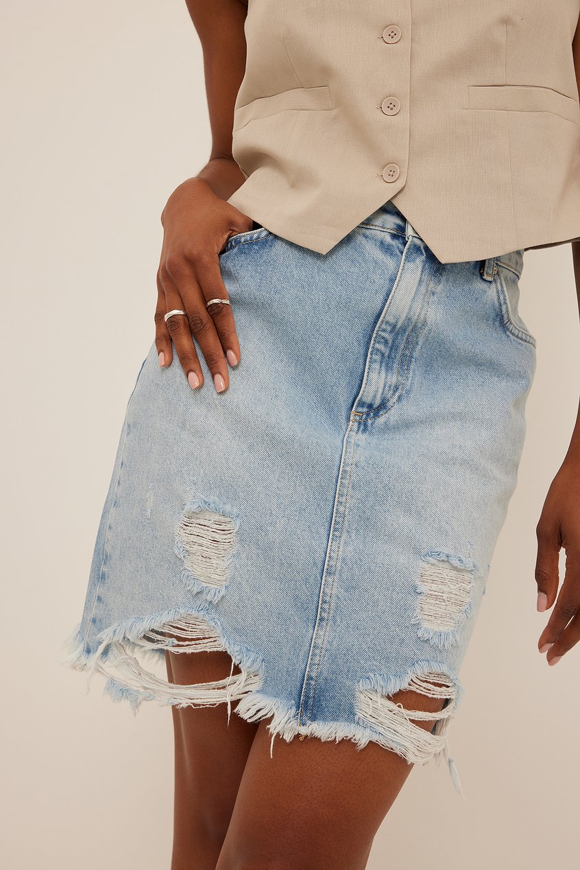Röcke Miniröcke | Jeans-Minirock mit Destroyed-Detail - QJ25943
