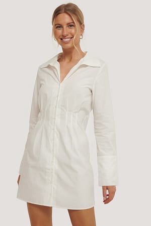 White Jldrae x NA-KD Detailed Shirt Dress