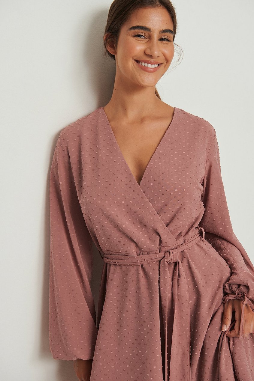 Robes Robes en Mousseline | Robe Mini Portefeuille En Dobby - LE88968
