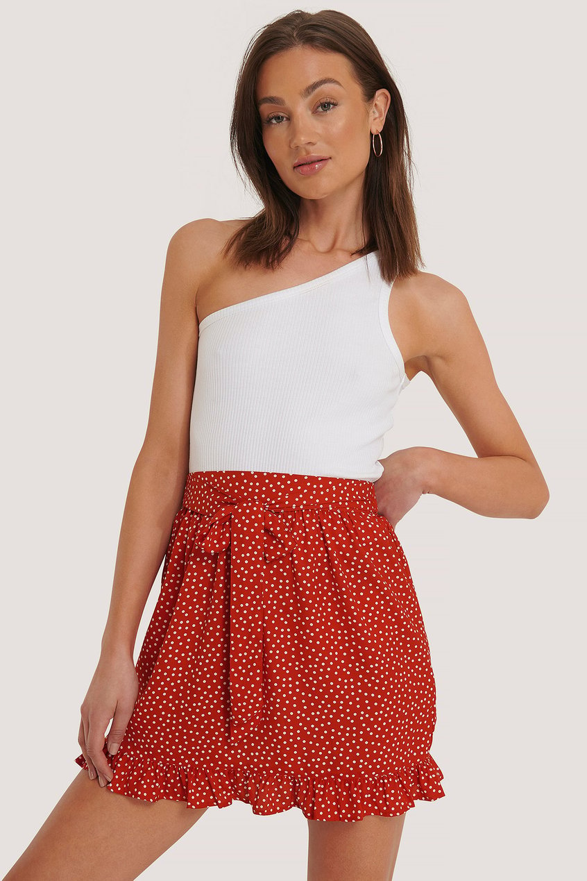 Faldas Summer Skirts | Dotted Frill Mini Skirt - HA38083
