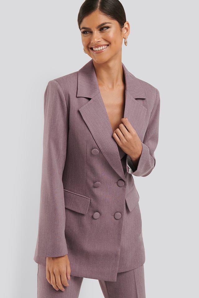 Blazer Med Dobbel Knepping Lilac